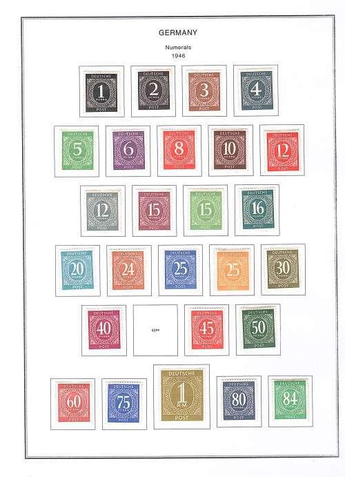 Germany  Joint allied occupation zone - 1946 Value Stamps MH (Scott 530 - 556 exlc 42p)