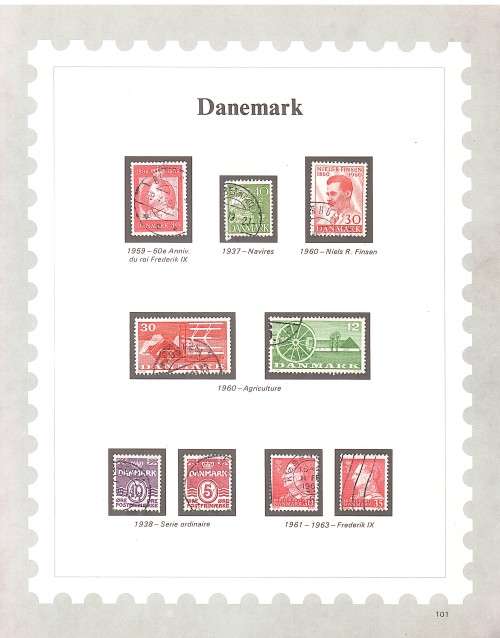 European pages with stamps