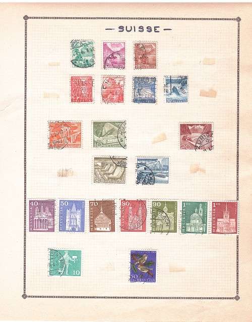 European pages with stamps