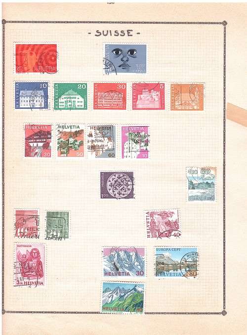 European pages with stamps