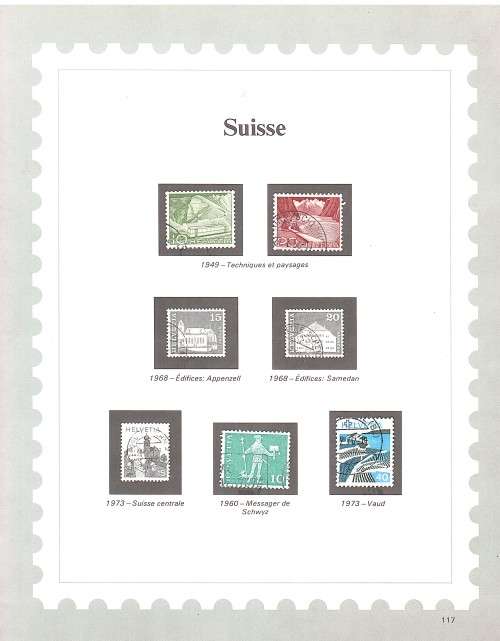 European pages with stamps