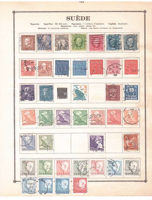 European pages with stamps