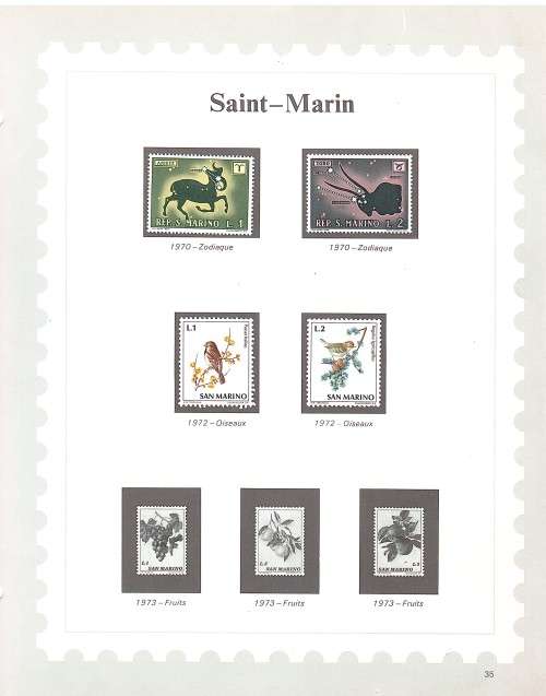 European pages with stamps