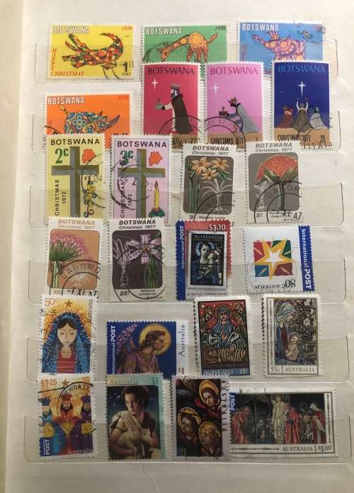 Christmas Theme Stamps in small album