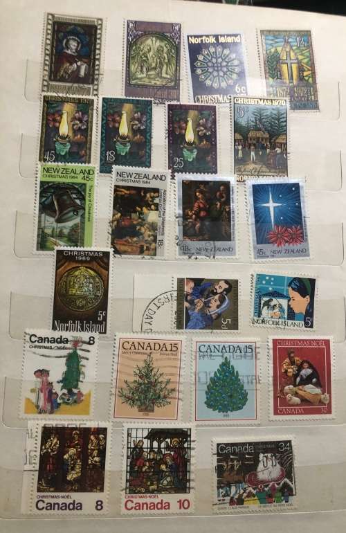 Christmas Theme Stamps in small album