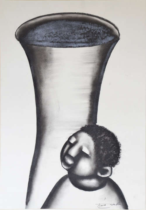 David Mbele (SA born 1940) Mixed Medias on paper