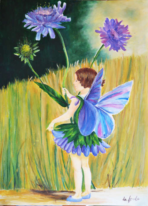 Fairy - Acrylic on board - Signed  La foule -  590mm x 420mm