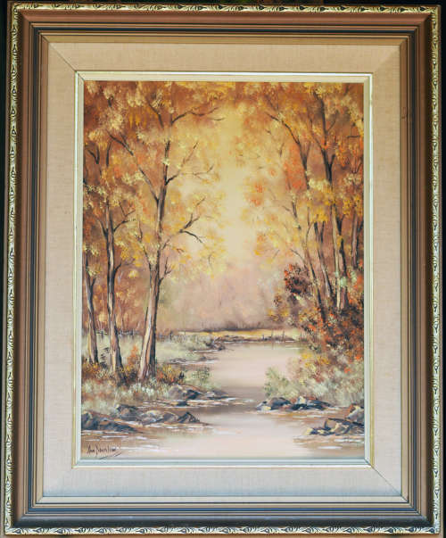 Exquisite landscape. Ann Donaldson. Well known S.A. Artist. 380mm x 510mm Oils  on board