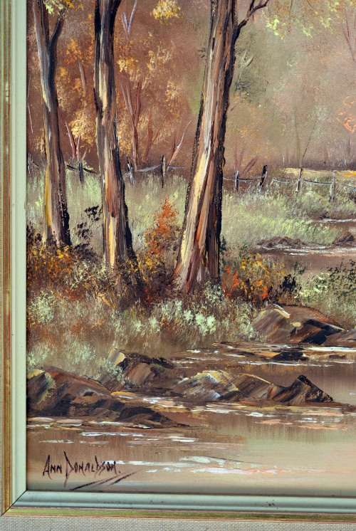 Exquisite landscape. Ann Donaldson. Well known S.A. Artist. 380mm x 510mm Oils  on board