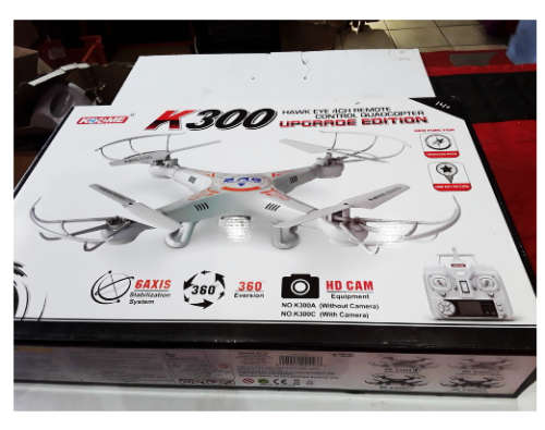 K300 HAWK EYE 4CH REMOTE CONTROL QUADCOPTER(UPGRADE EDITION)INCL.CAMERA