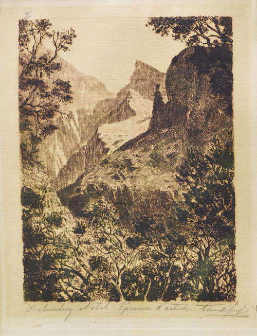 Tinus de Jongh - Famous .S.A. Artist  (1885 - 1942) - Signed Etching.