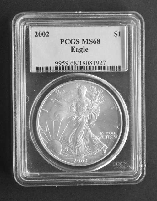 American Silver Eagle. 2002 PCGS MS 68.
