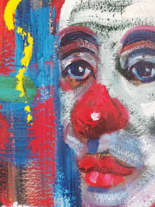 Original clown portrait by Petra Stiglingh