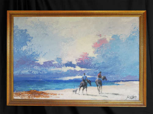 Superb Seascape original in oils by Denzil N. Henning
