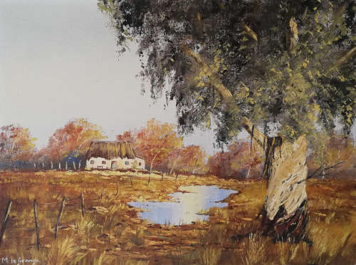 Marthinus. Le Grange - A little house in the woods. Done in oils