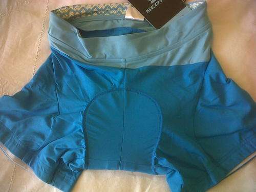 Scott Ladies Cycling Tights - Medium - Baby Blue, Sky Blue & White