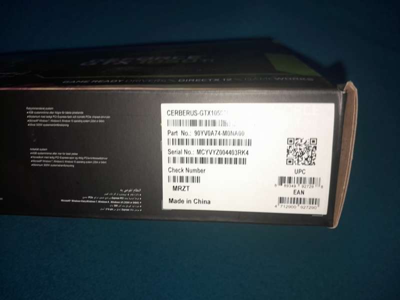 ASUS Cerberus GeForce GTX 1050 Ti OC Edition 4GB GDDR5 Graphics Card