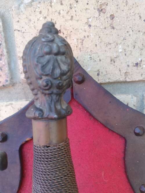Replica Spanish sword with wall hanging