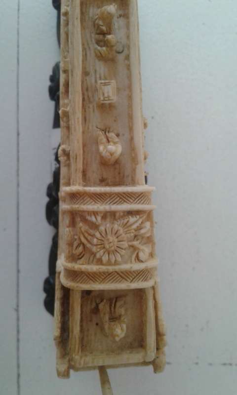 Ivory China Boat on Ebony Stand