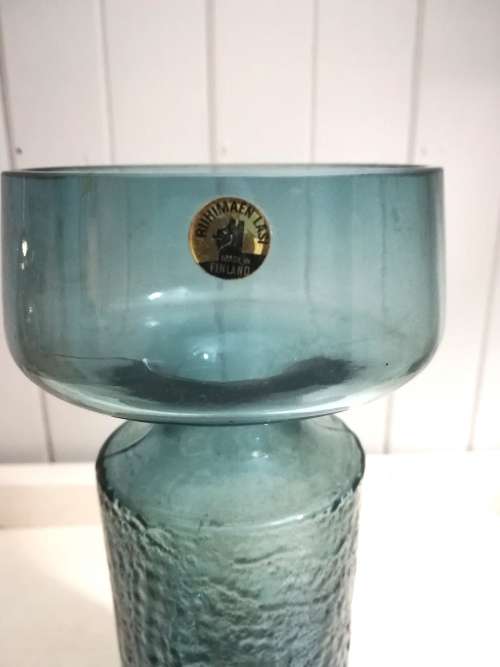 Finnish glass vase or candle holder