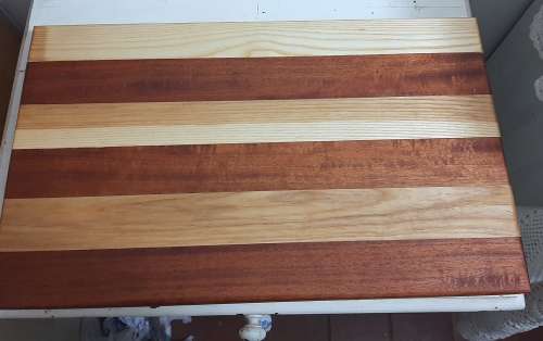 Cutting board mahogany and ashwood
