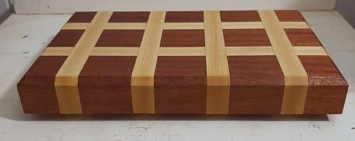 Cutting board made of mahogany and ashwood