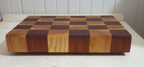 Cutting board made of mahogany and ashwood