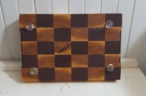 Cutting board made of mahogany and ashwood
