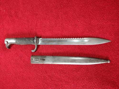German K98 Sawback bayonet dated 1909 -