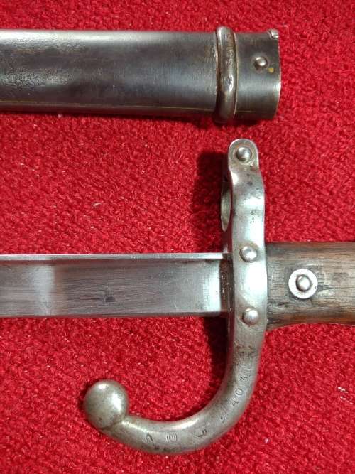 French M 1881 Gras Bayonet - made in the Deny Armoury in Paris in 1881