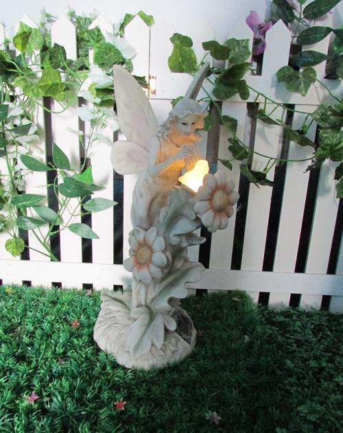 Solar Garden Fairy Naturing A Bird