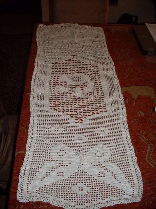 Beautiful Butterfly motive(Hand Crochet)table runner.