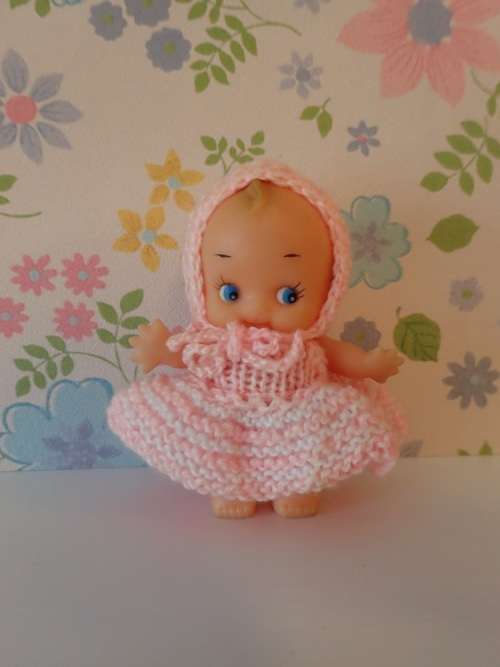Kewpie Doll Rubber Small Knitted Dress