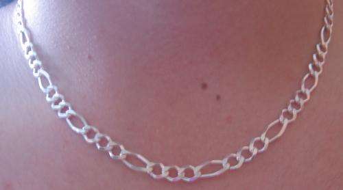 BEAUTIFUL SOLID STERLING SILVER FIGARO CHAIN, 6 mm x 50 cm