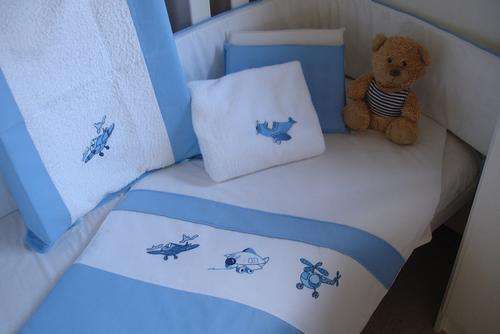 Embroidered Aeroplane 7 Piece Baby Linen Sets