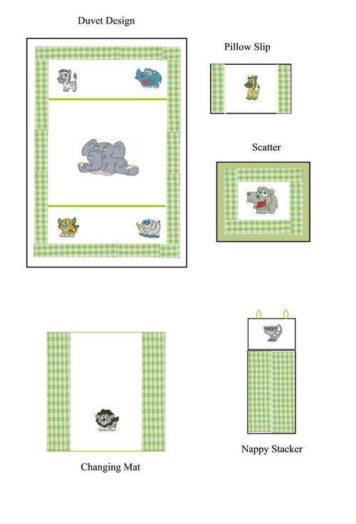 Embroidered Wild Animals 11 Piece Baby Bedding Set - Reserved for Pat Dalgleish