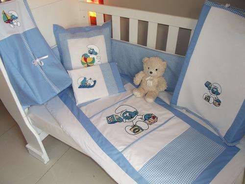 Baby Smurf Embroidered 14 Piece Baby Linen Sets- Reserved for Adelepop