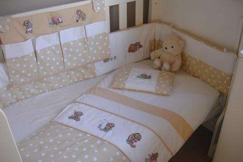Teddy Bear Embroidered 7 Piece Baby Linen Sets