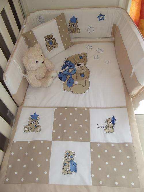 Scruffy Bear Embroidered 7 Piece Baby Linen Sets