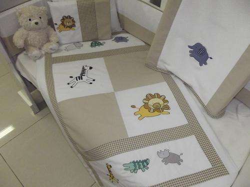 Wild Animals Embroidered 4 Piece Baby Linen Set - Reserved for Chanel
