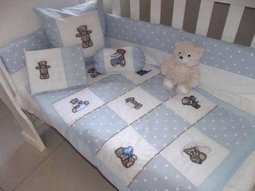 Embroidered Tatty Bear 7 Piece Baby Bedding Set