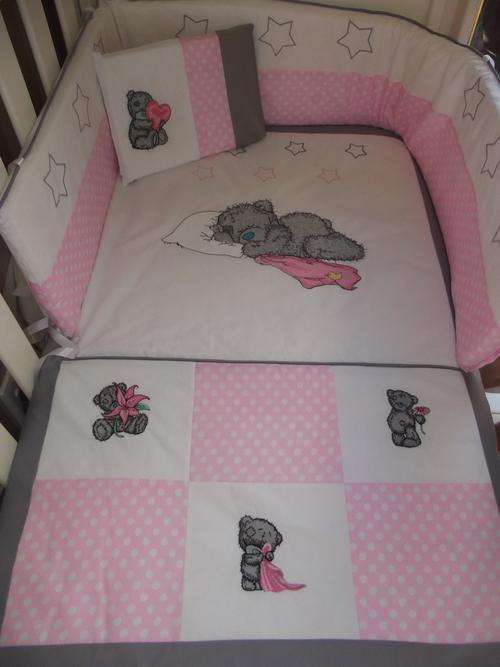 Embroidered Tatty Bear 7 Piece Baby Bedding Set