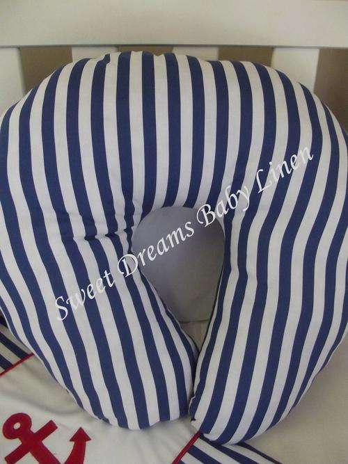 Blue and White stripe Feeding Pillow
