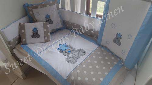 Embroidered Tatty Bear 7 Piece Baby Bedding Set
