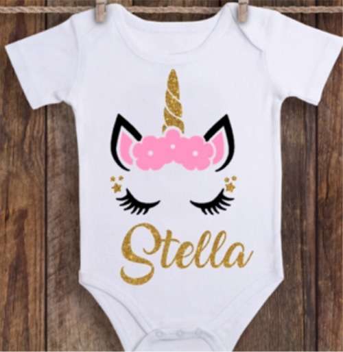 Personalised Unicorn Baby Grows