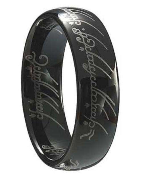 The Lord of the Rings "The ONE RING" made from Black Tungsten Carbide