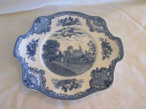 nice blue and white Johnson brothers cake plate