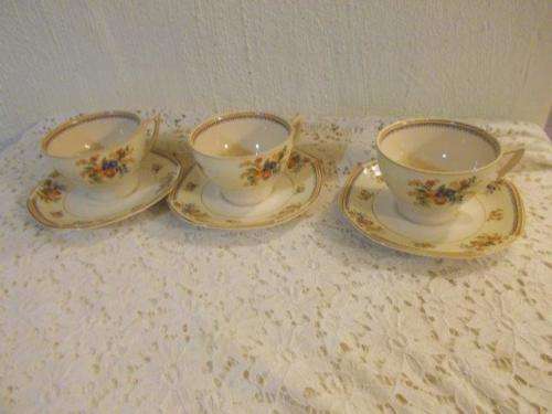three vintage madock tea cup duos