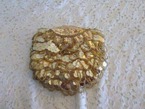 Small gold beaded evening ladies vintage  purse