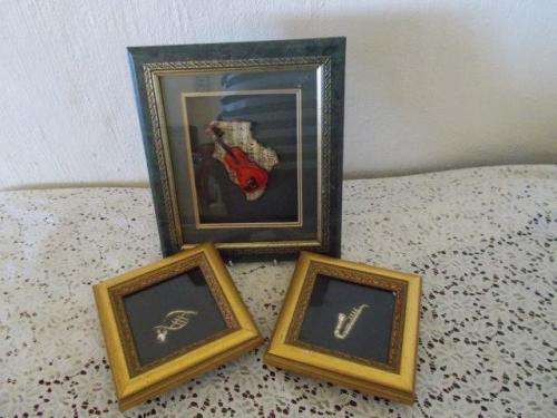 Lot of nice framed ornamental musical items
